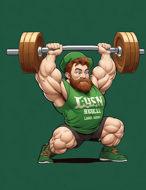 Ilustración de imagen generada por la IA para la aptitud muscular del cuerpo de Leprechaun