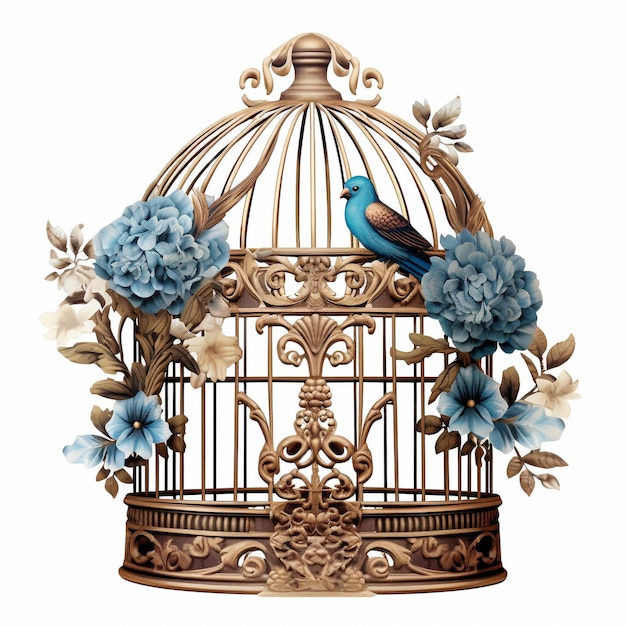 Ilustración de una imagen de una jaula de pájaros
