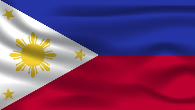 Ilustración independencia Nación símbolo icono realista ondeando bandera 3d colorido País de Filipinas