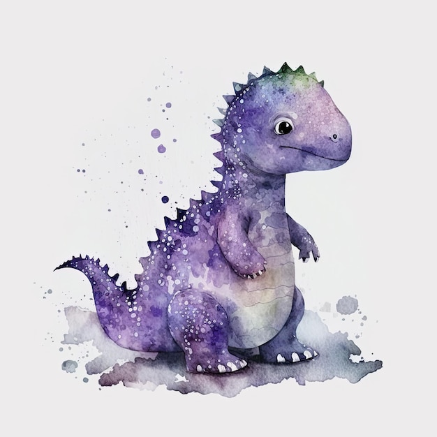Ilustración infantil linda del dinosaurio de la acuarela AI GenerativexA