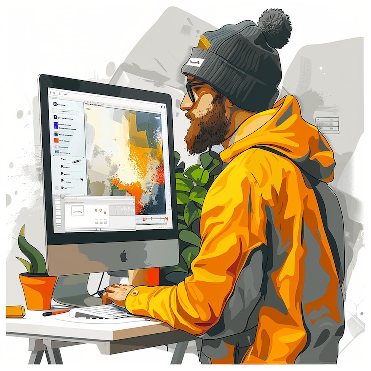 Ilustración del ingeniero de software de análisis cuantitativo