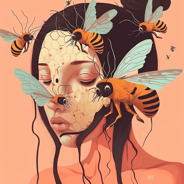 Ilustración de insecto abeja