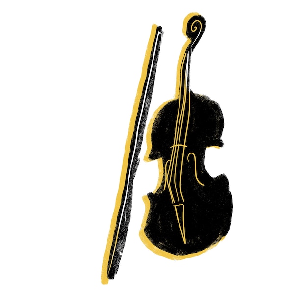 Ilustración de un instrumento musical de violín