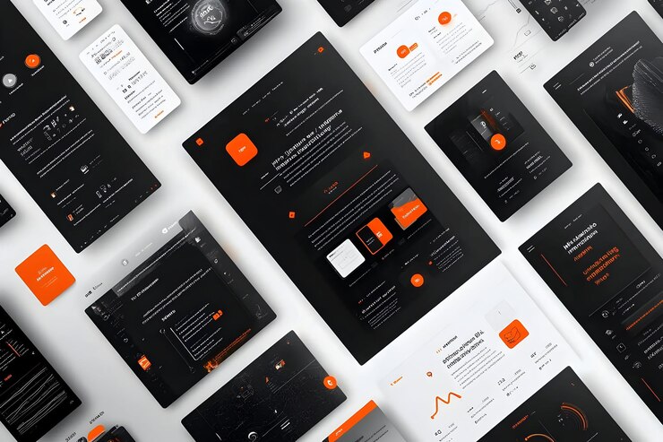Foto ilustración de la interfaz de usuario de dark kit diseño moderno de aplicaciones