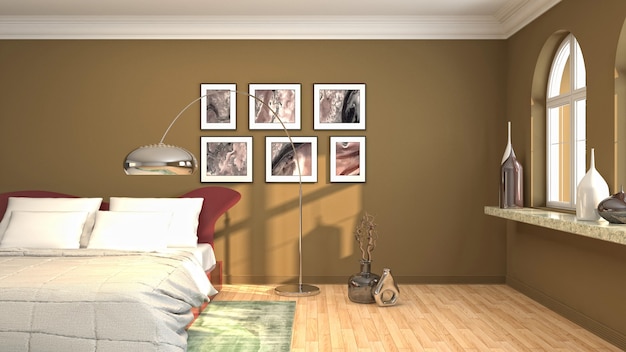 Ilustración del interior del dormitorio.