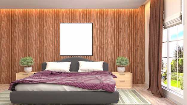 Ilustración del interior del dormitorio.