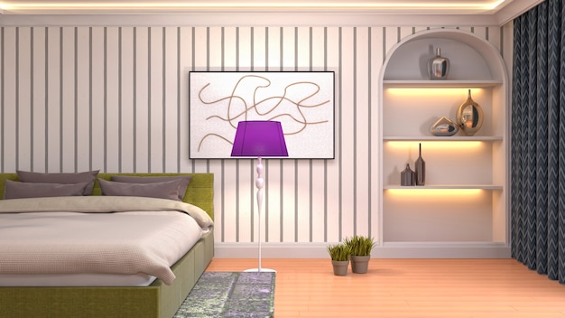 Ilustración del interior del dormitorio.