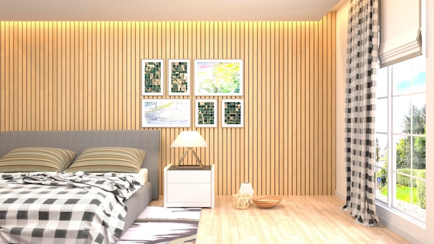 Ilustración del interior del dormitorio.