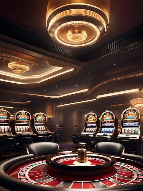 Ilustración interior de juegos de casino