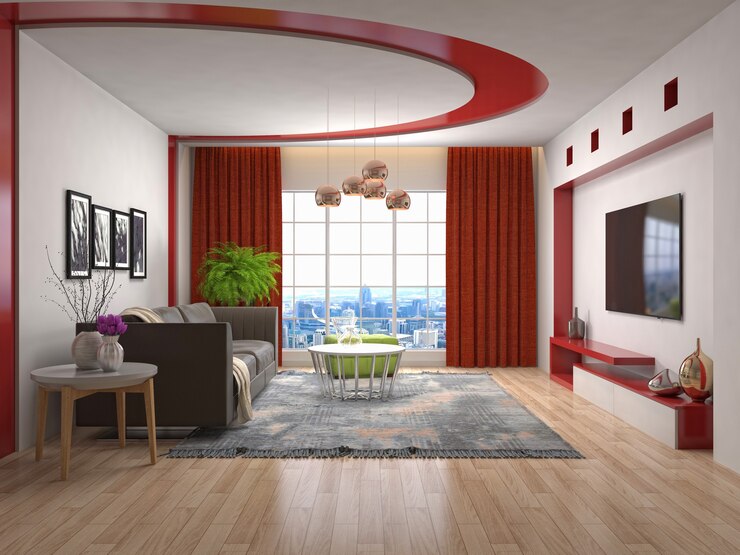 Foto ilustración del interior de la sala de estar.