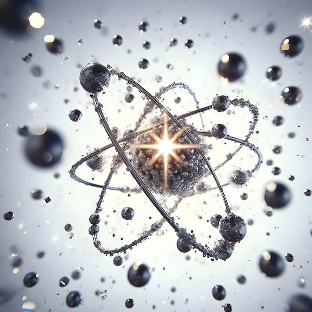 Foto ilustración de un ion o átomo negativo