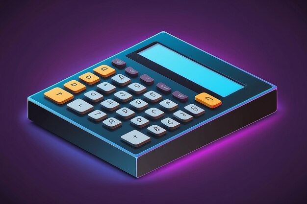 Foto ilustración isométrica del vector de la calculadora moderna