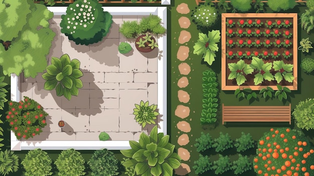 Foto ilustración del jardín de campo