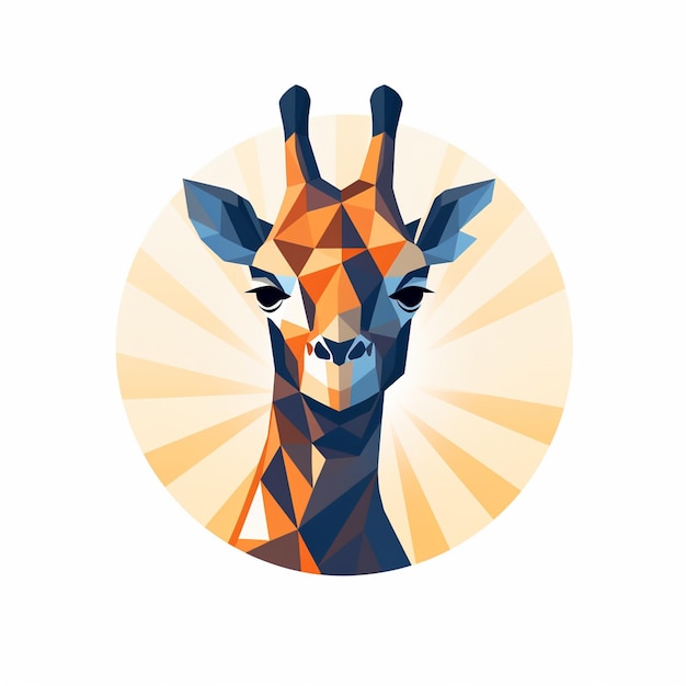 Ilustración de una jirafa con formas geométricas