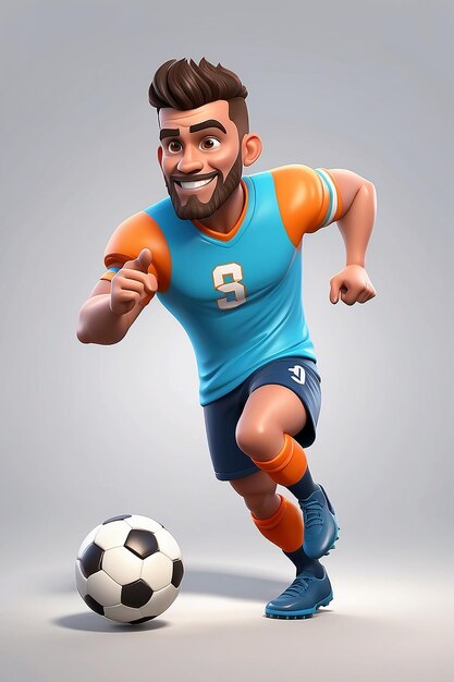 Ilustración de un jugador de fútbol Vector que representa a una persona driblando una pelota de fútbol, así como a un jugador que actúa como defensor