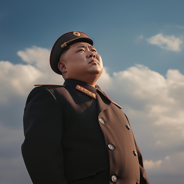 Foto ilustración de kim jong-un disparado desde el lado 60mm lente fov cinematográfico