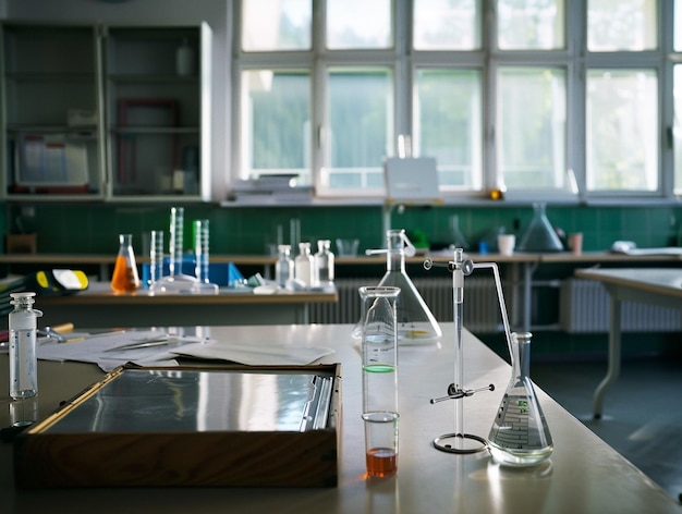 Ilustración del laboratorio de la escuela de química