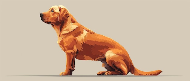 Ilustración Labrador Retriever marrón plano