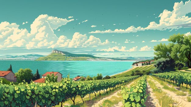 Foto ilustración del lago balaton en hungría