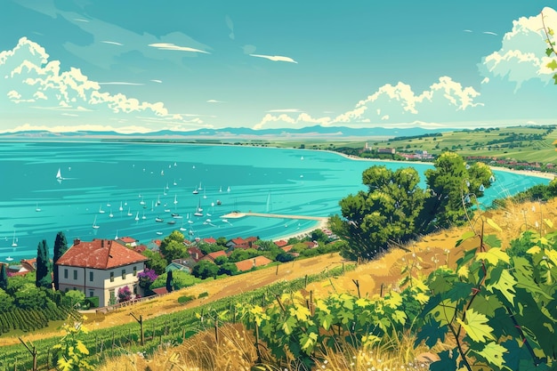 Foto ilustración del lago balaton en hungría