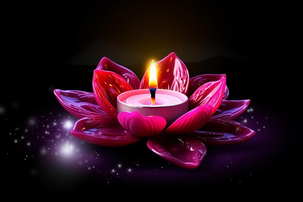 Ilustración de lámpara de flores de Diwali sobre fondo brillante
