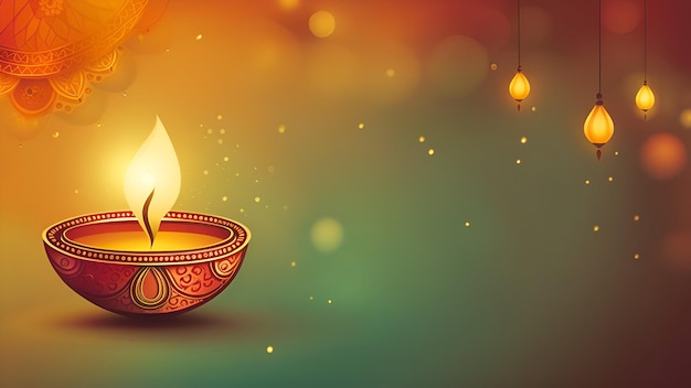 Ilustración de lámparas de aceite para el festival de Diwali