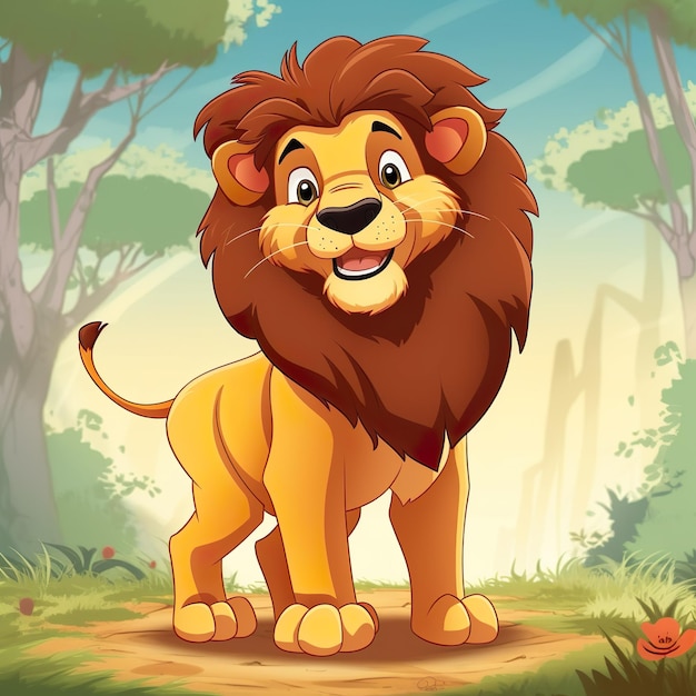 ilustración de león generada por ai