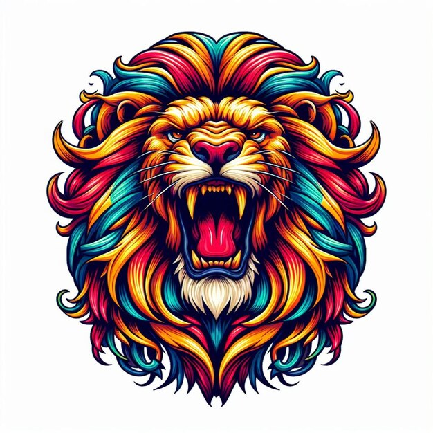 Ilustración del león rugiendo