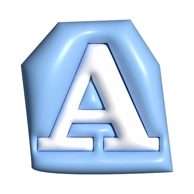 Ilustración de una letra png en alfabetos 3D