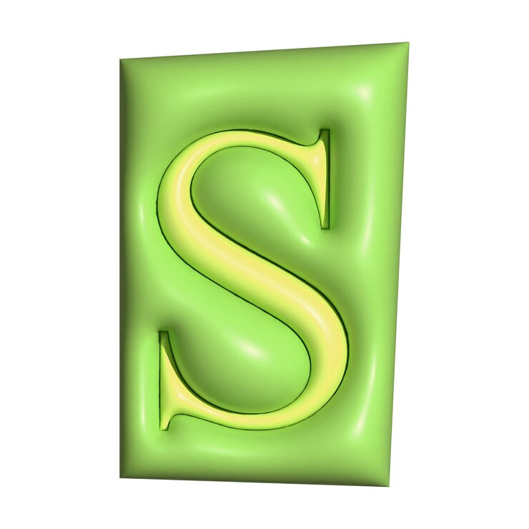 Foto ilustración de la letra s png en alfabetos 3d