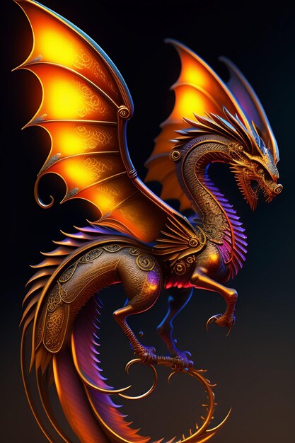 Ilustración del libro del dragón generada por Ai