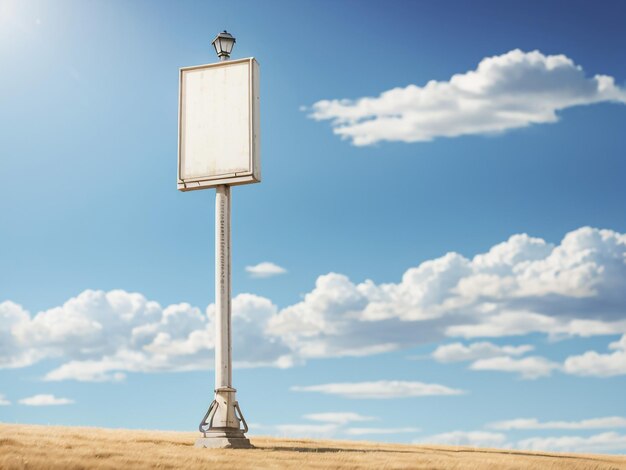 Ilustración en lienzo en blanco de un cartel publicitario vacío con infinitas posibilidades