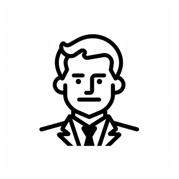 Ilustración limpia de un hombre en traje retrato warmcore iconografía