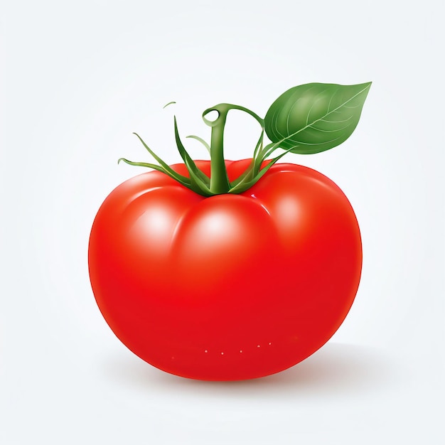 Foto una ilustración limpia y minimalista de un tomate expuesto sobre un fondo blanco prístino