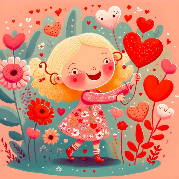 Ilustración linda de la gente feliz del día de san valentín