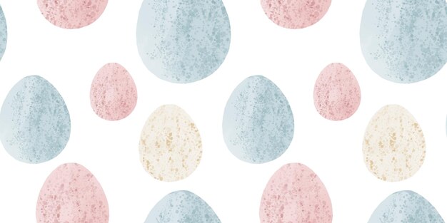 Ilustración linda con huevos de Pascua coloridos con textura de acuarela bandera de primavera
