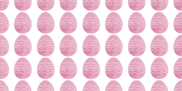 Ilustración linda con huevos de Pascua coloridos con textura de acuarela bandera de primavera
