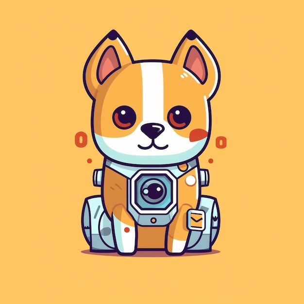 Ilustración linda del perro robot