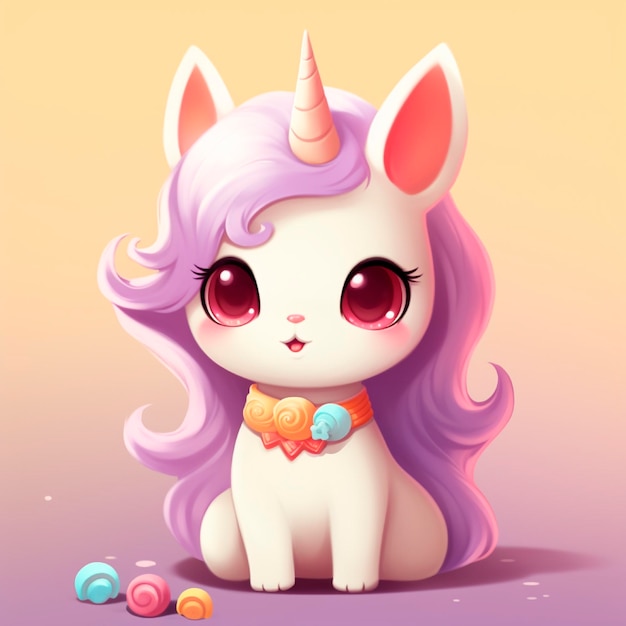 Ilustración linda del unicornio