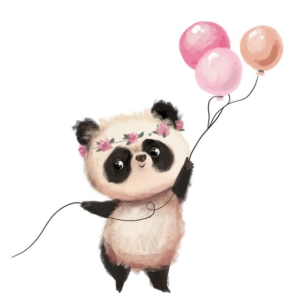 Ilustración de un lindo animal de acurrucamiento de panda