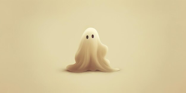 Ilustración de un lindo fantasma halloween tema generativo ai