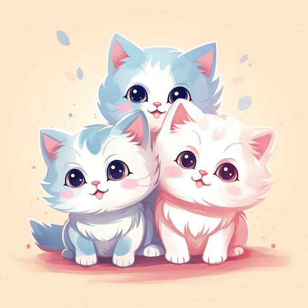 ilustración lindo feliz gatito gatos día internacional del gato