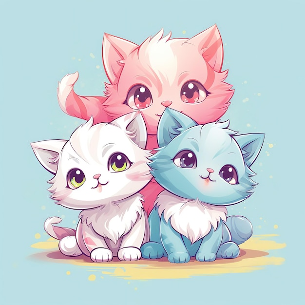 ilustración lindo feliz gatito gatos día internacional del gato