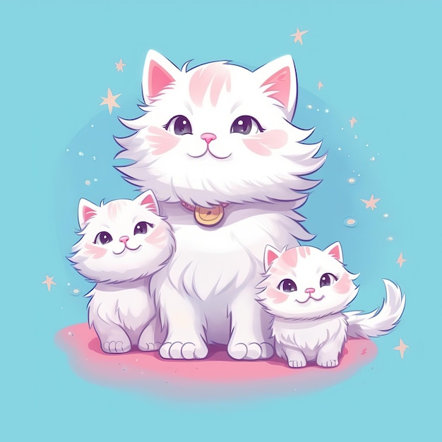 ilustración lindo feliz gatito gatos día internacional del gato