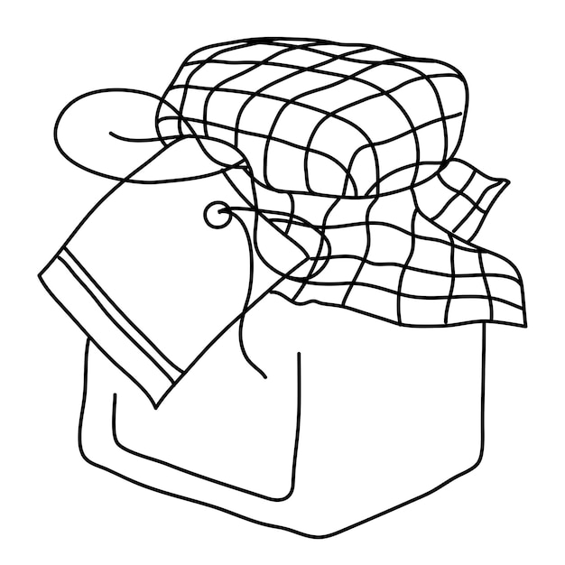 Ilustración de la línea de comida de Jam Jar png de fondo transparente
