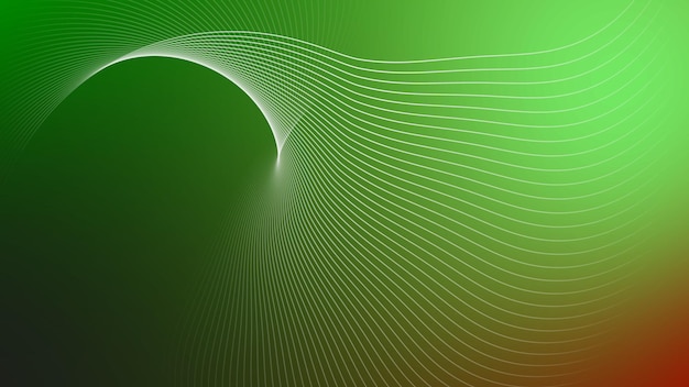 Ilustración línea de neón colorido resplandor sobre fondo negro onda de partículas futurista fondo abstracto