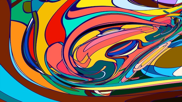 Ilustración de líquido colorido y resumen fluido para la plantilla de banner Summer Music 2025