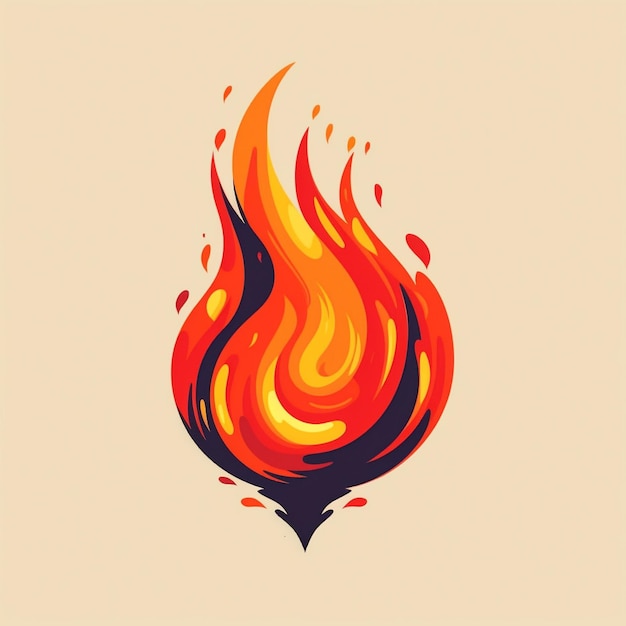 Ilustración de llama de fuego