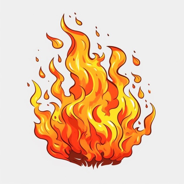 Ilustración de llama de fuego