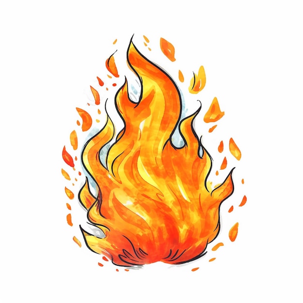 Ilustración de llama de fuego